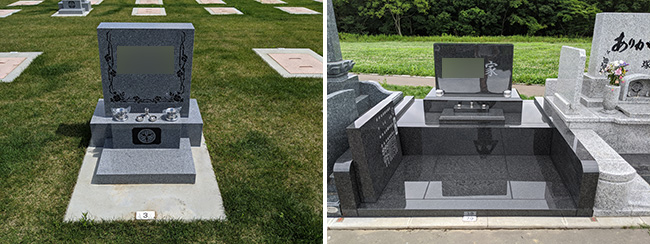 左／4㎡規格墓所　右／4㎡自由墓所