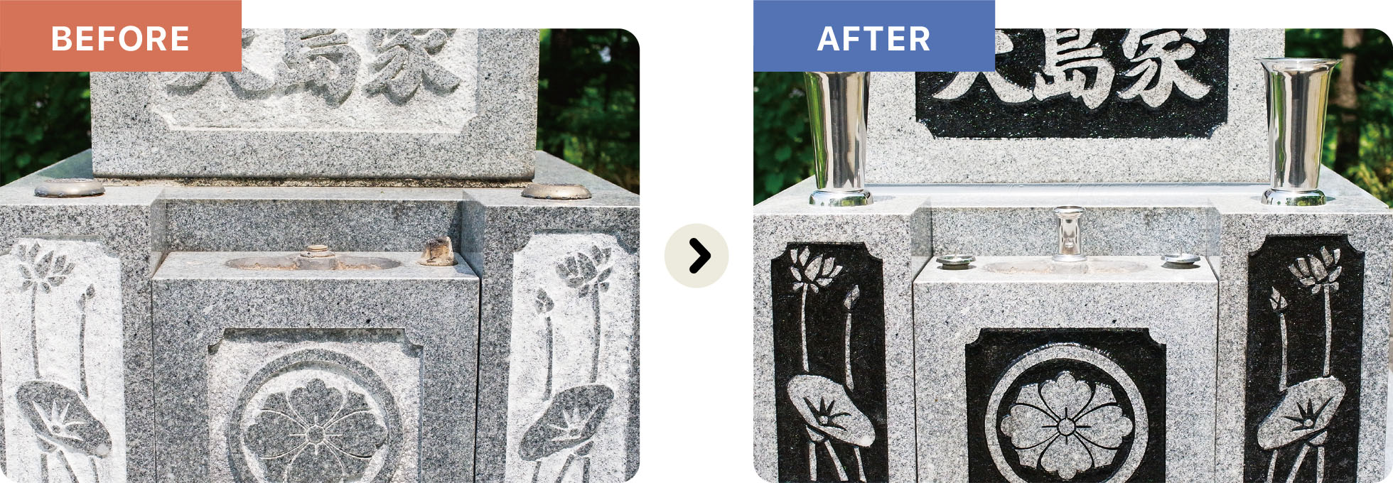 花立て、線香立て、ローソク立ての交換